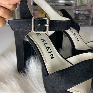 Anne Klein LaLima Womens Black Ankle Strap